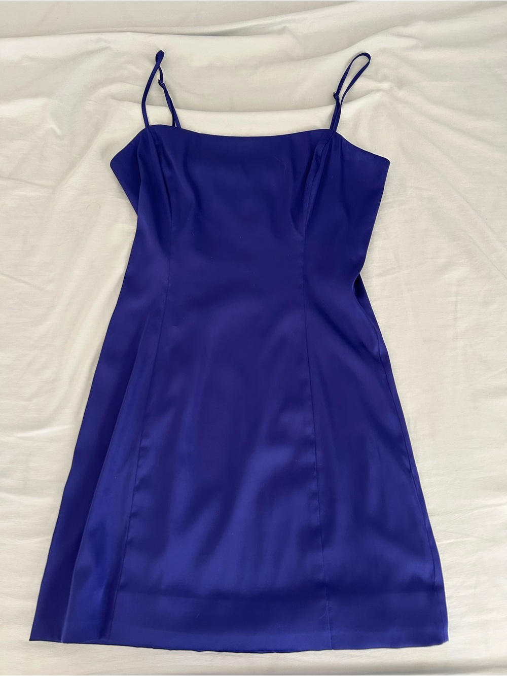 Aritzia Sunday Best Royal Blue Satin Dress